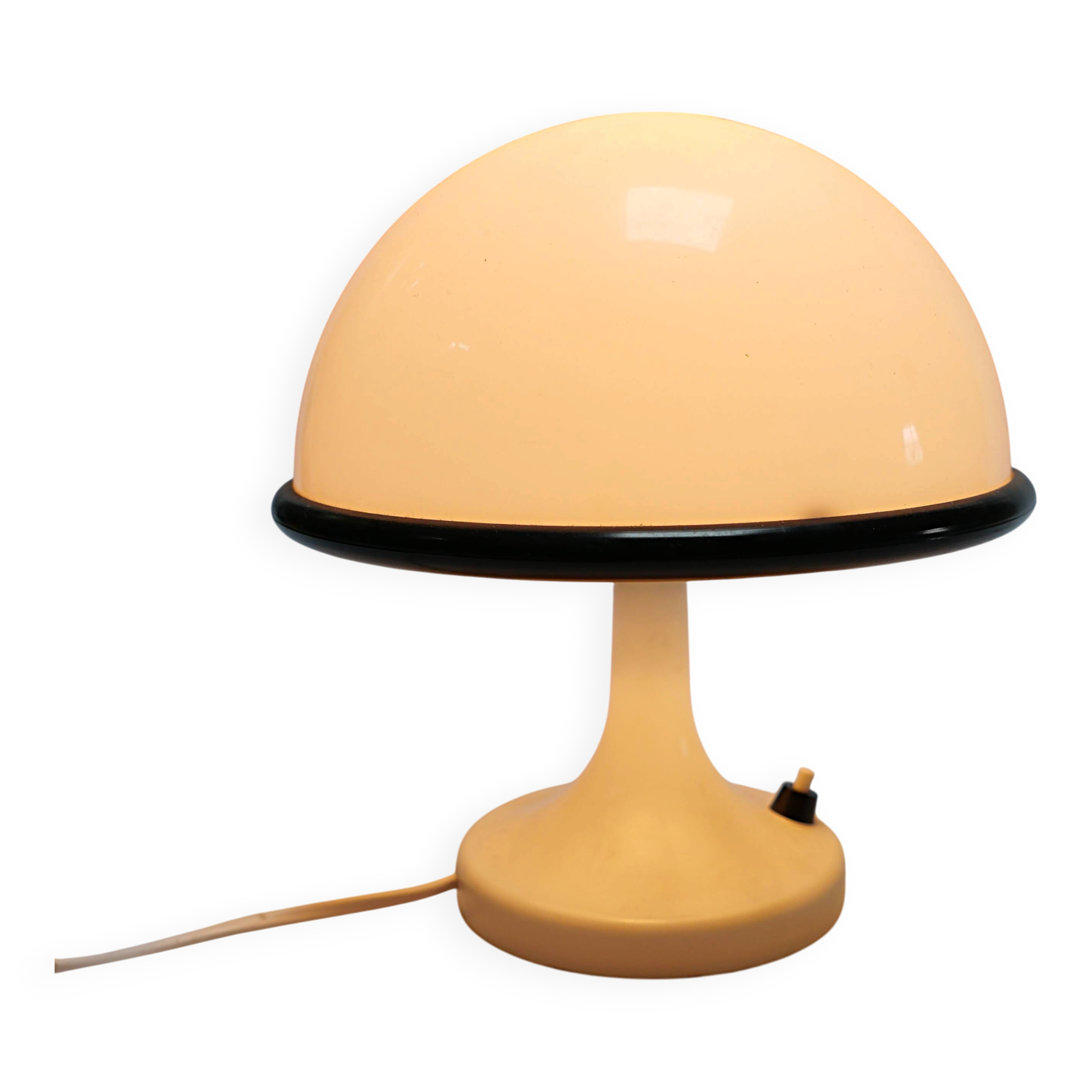 1970s vintage plastic mushroom lamp design
