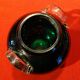 Vintage green glass vase 70's 80's