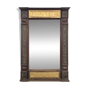 Miroir de style Renaissance - cuivre bois