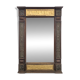 Renaissance-style mirror in wood and copper with a craftsmanship theme.