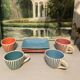 4 vintage ceramic coffee cups produced by lbvyr circa