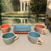 4 tasses à café en céramique vintage éditées par lbvyr circa