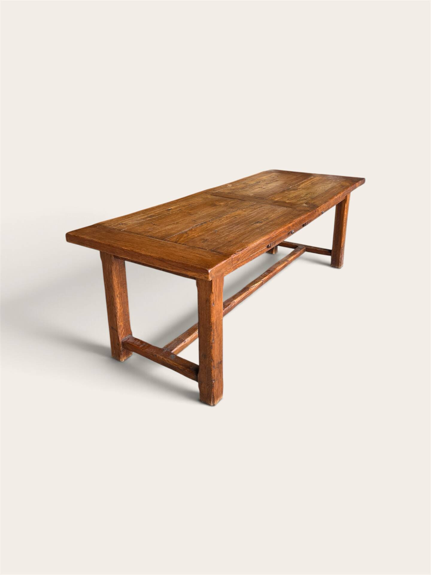 Grande table de ferme - 2 bancs - 2 rallonges 