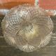 Antique art nouveau fruit bowl moulded glass + golden metal pedestal