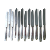 Box of 12 table knives in monocoque stainless steel Comargent