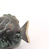 Cendrier poisson en bronze, années 50