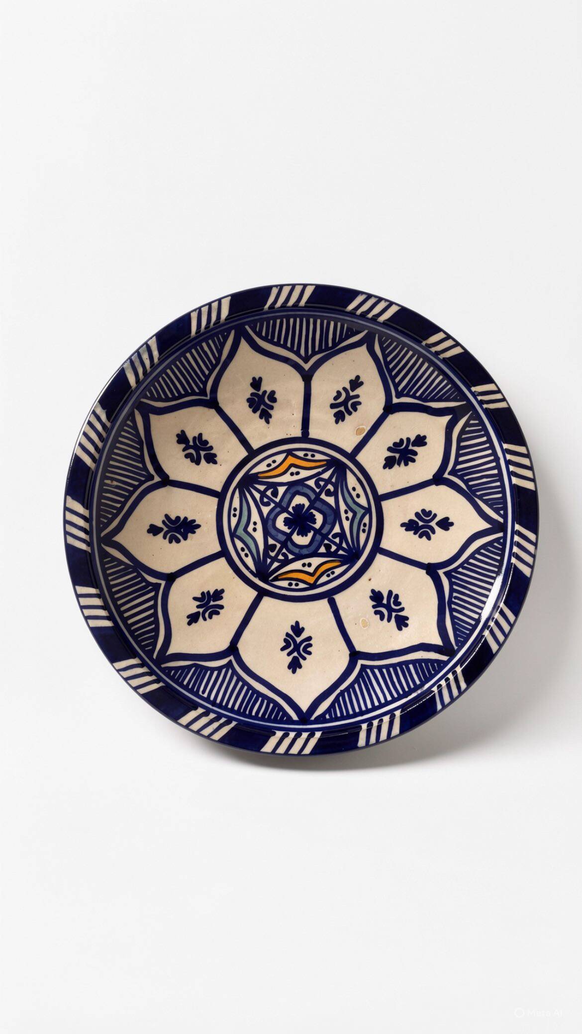 Cobalt blue Moroccan plate