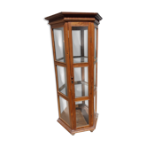 Showcase 6-sided visible into 4 faces massive teak