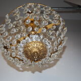 Balloon chandelier with glasses and bronze pampilles