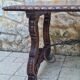 Table espagnole en chêne massif sculpté et fer forgé