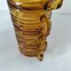 Set of 4 vintage amber glass mugs with textured 70s design