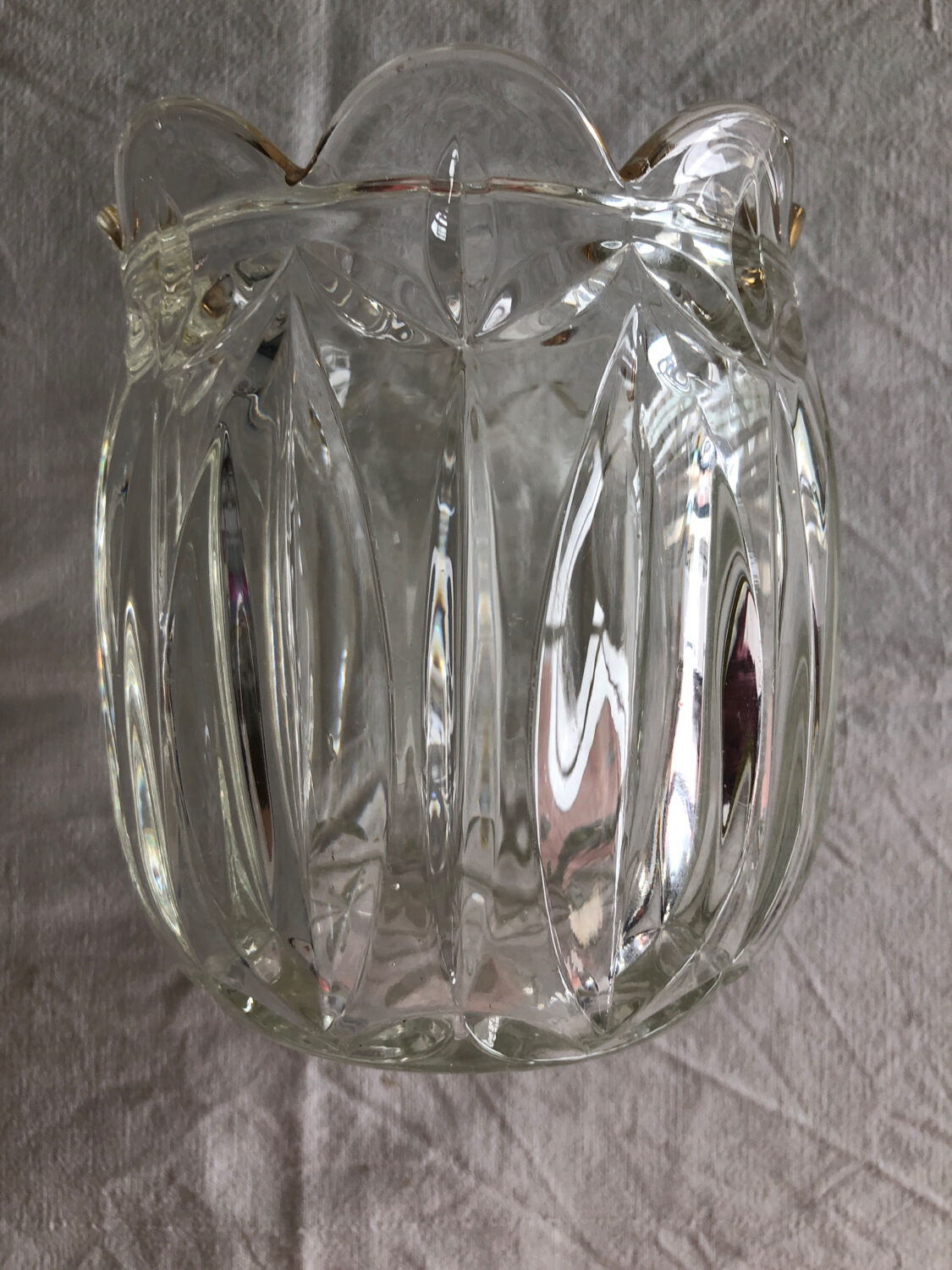 Vintage cut glass ball vase