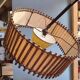 Lampadaire vintage - rotin et bambou - années 1950