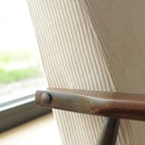 Scandinavian beige corduroy armchair, modern design H.Lis