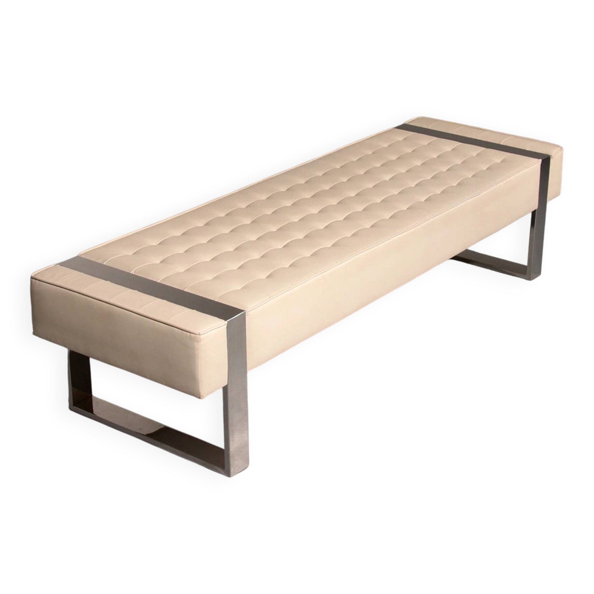 Leather bench with chrome base from Germany 1980