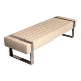 Leather bench with chrome base from Germany 1980