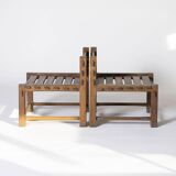 Set of 2 unique brutalist chairs from 'Elana' Bydgoszcz, Poland, 1970s