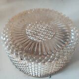 Round ceiling light in the shape of a sun, 1950s glass, vintage.