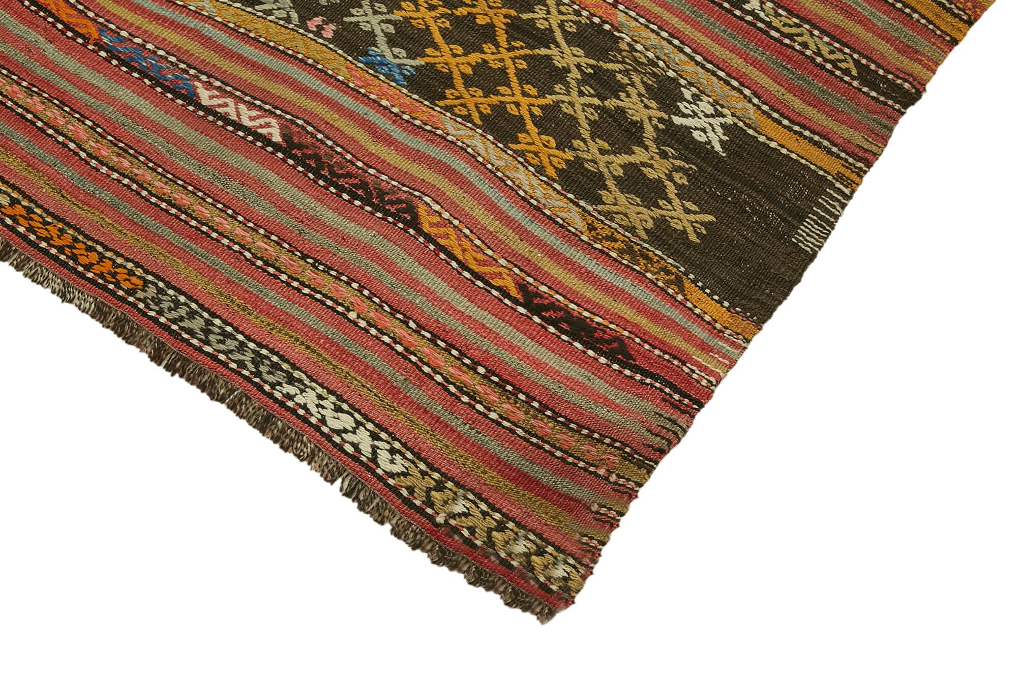 Turkish Handmade Vintage Anatolian Kilim 156 cm x 257 cm