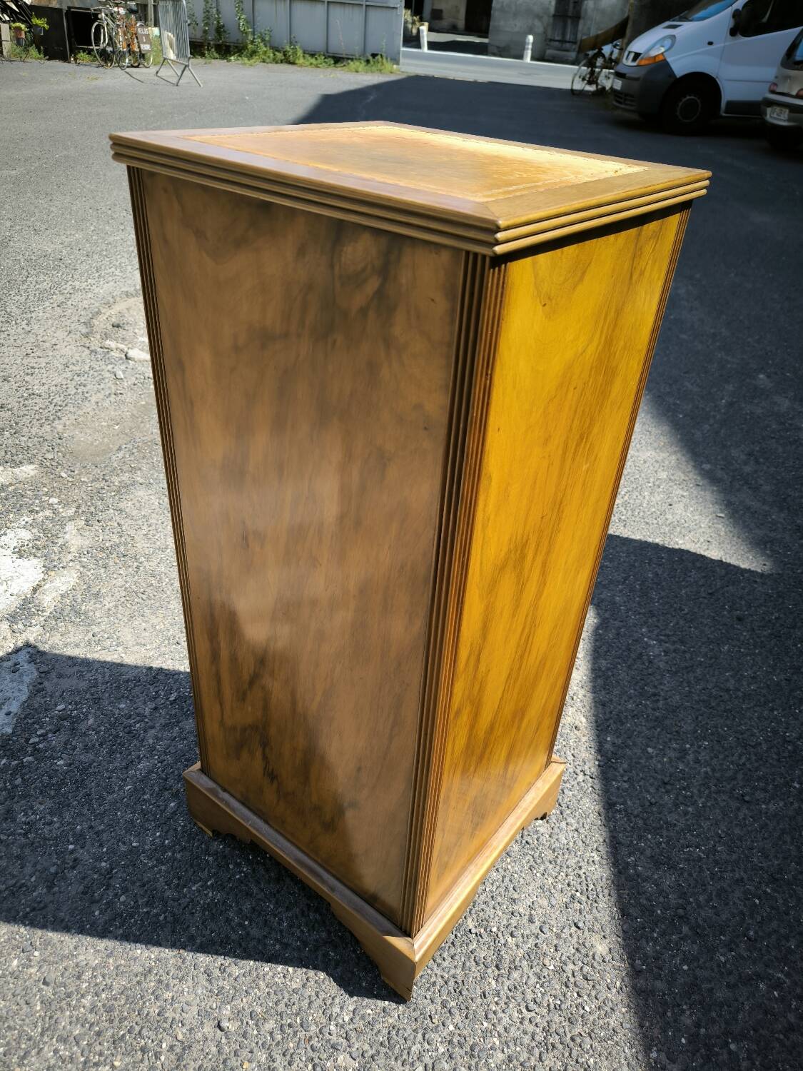 Small 4-sided Louis XVI style walnut cabinet
