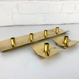 3 Scandinavian brass candlesticks, Pierre Forssell, Skultuna, Sweden, 1960s