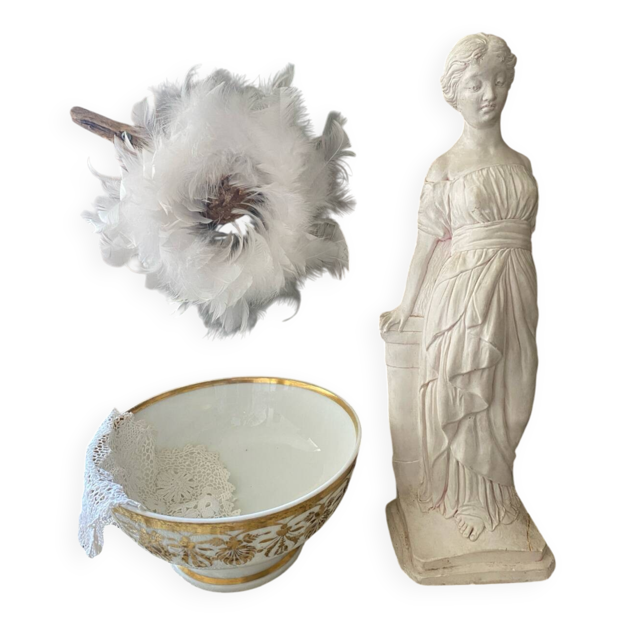 Large antique Paris porcelain bowl