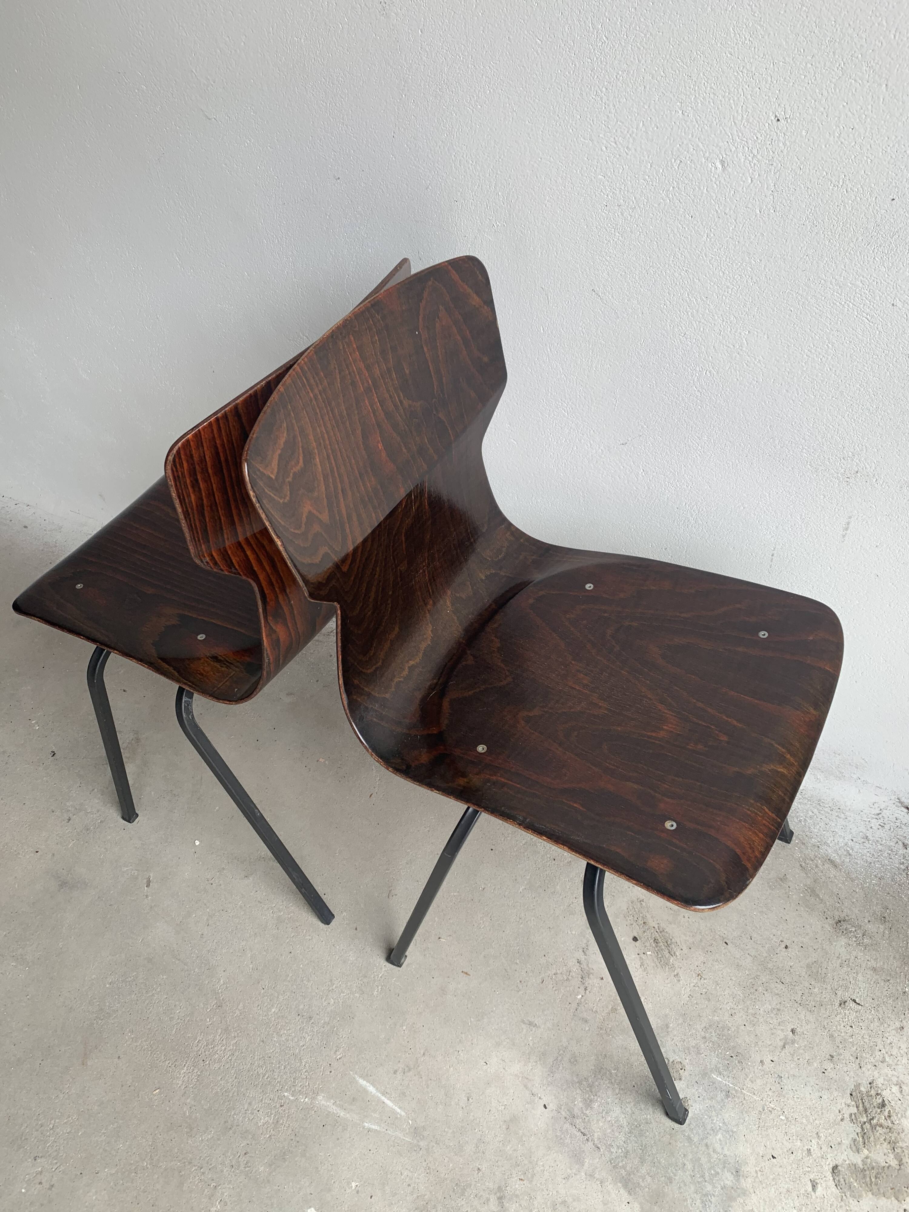 Set of 6 rosewood chairs Eromes