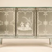 Art Deco Venetian Buffet Bar – Gilded and Bevelled Glass – 1940s