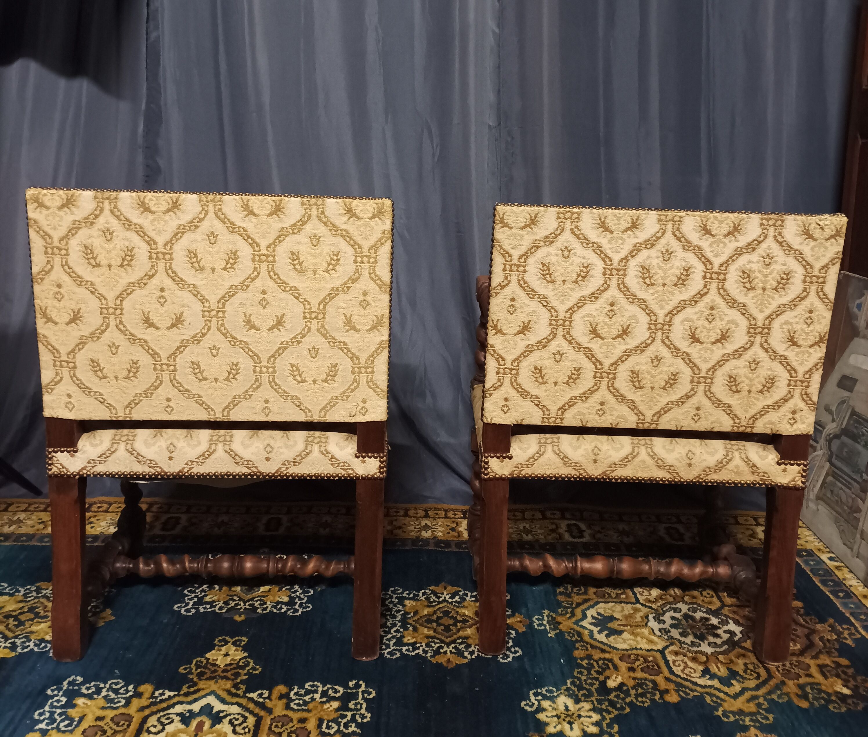 Pair of armchairs Louis XIII style