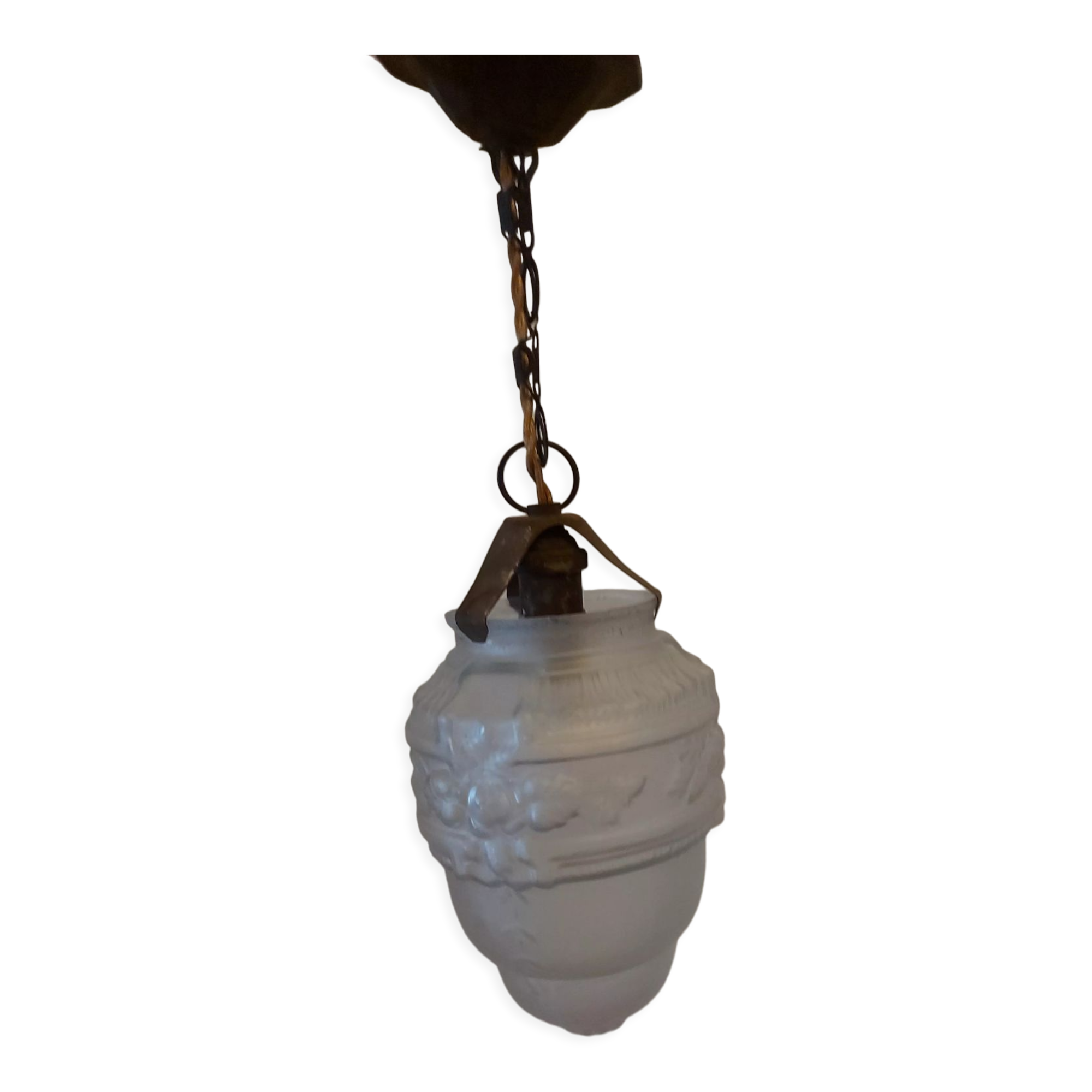 Art Deco chandelier in molded blown glass