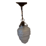 Art Deco chandelier in molded blown glass