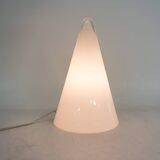 Milk glass pyramid table lamp "Teepee" by SCE France