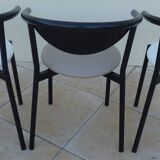 6 gondola-style chairs with luxurious metal structure and imitation leather