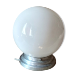 Old ceiling of 40's, white opaline globe, ceiling light