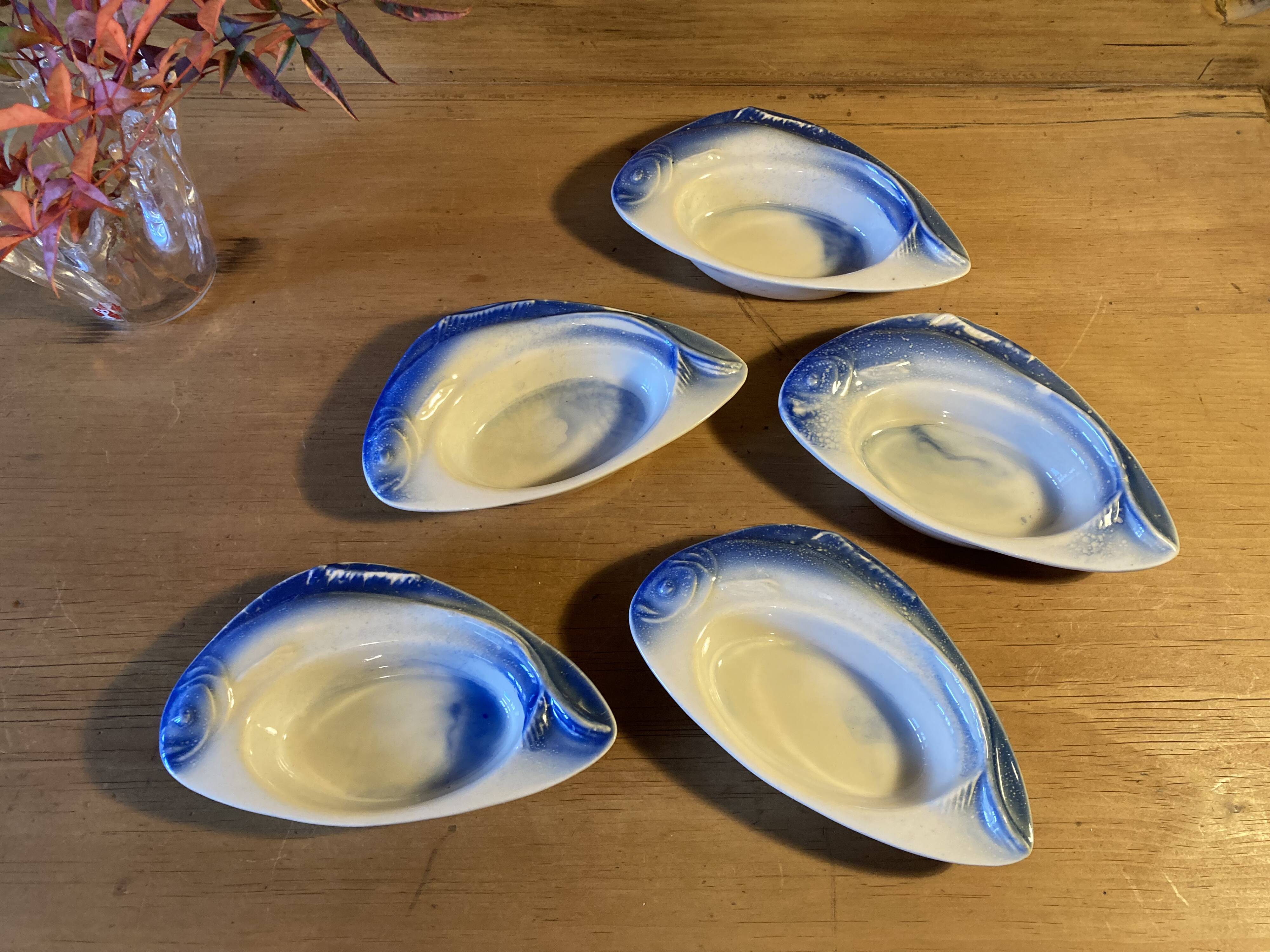 Ceramic fish ramekins signed Charles Amand