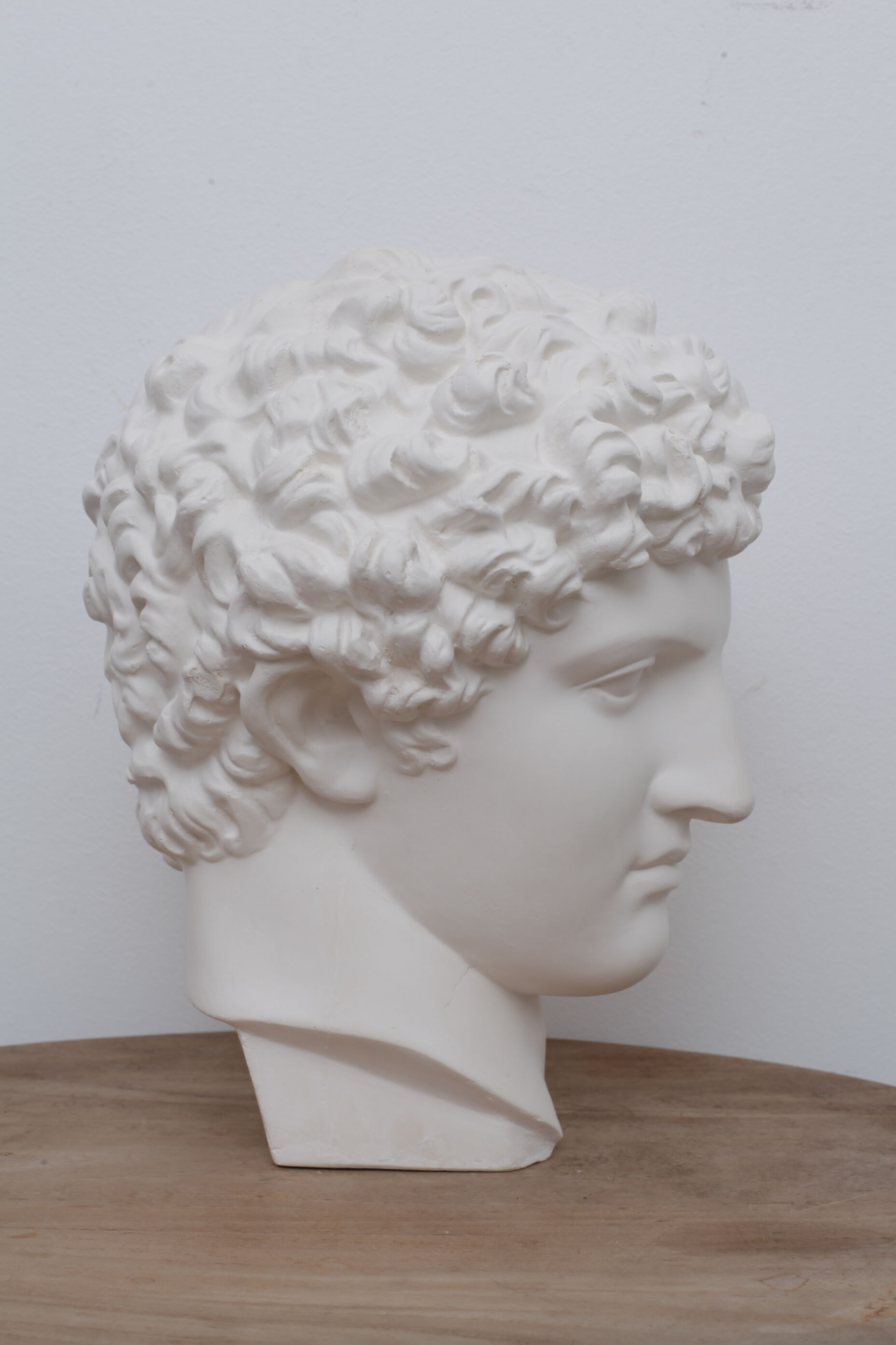 Greek head in matt white plaster