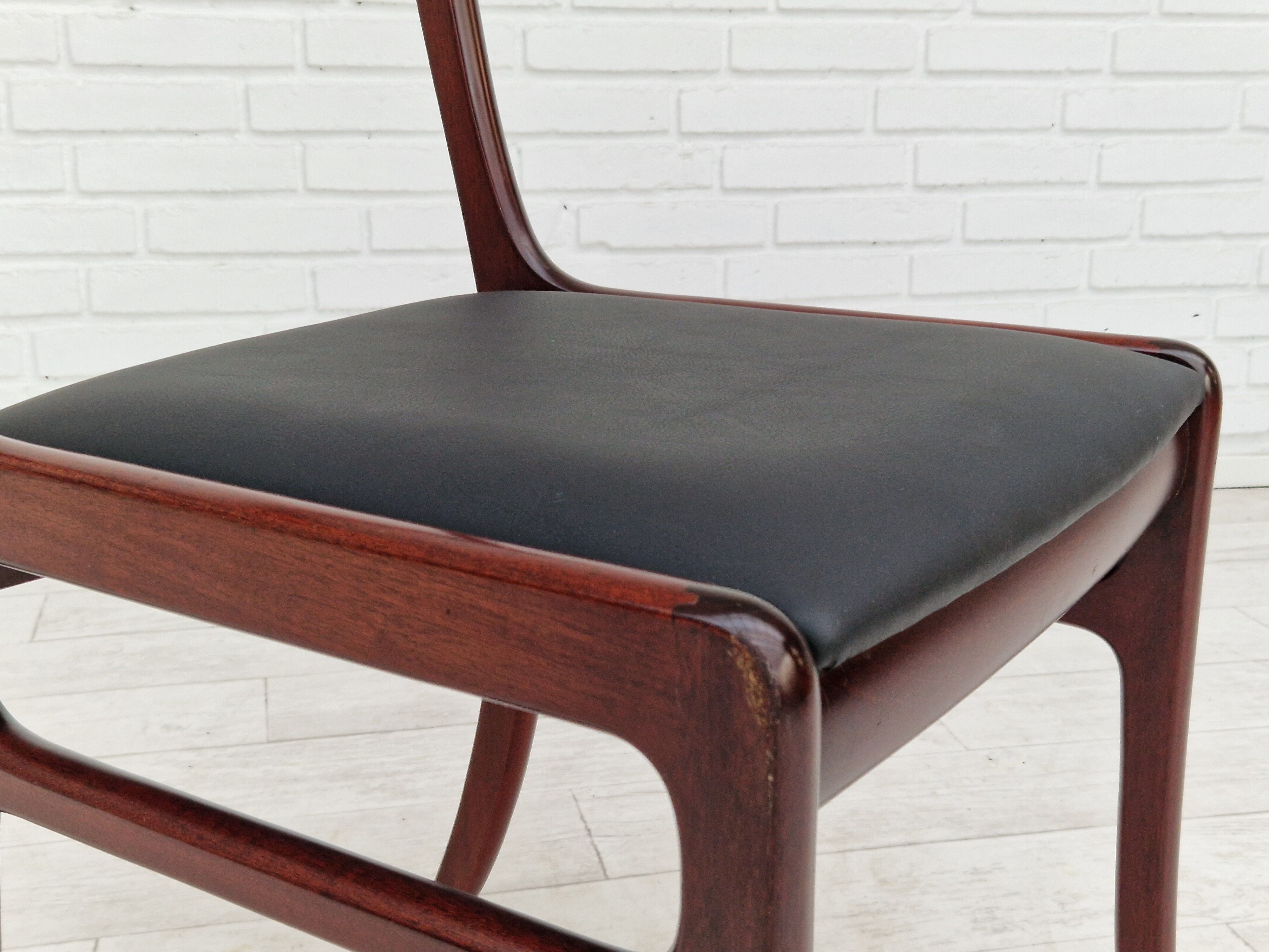 Danish design by Ole Wanscher, set of dining chairs 70s,