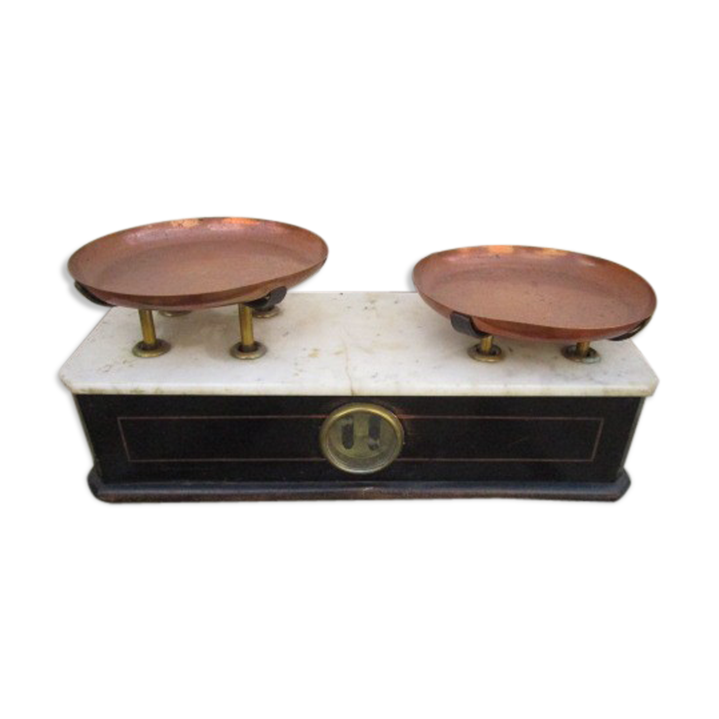 Ancient scale in marble and wood