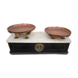 Ancient scale in marble and wood