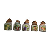 Pots grès décor fruits