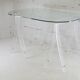 Office Plexiglas trestles, glass tray rounded edges, France, circa 1970