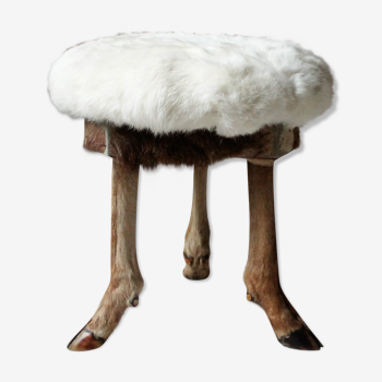 Tabouret bestiaire vintage pieds de biche