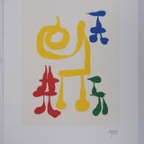 Joan MIRO: A surrealist mother and children, signed lithograph