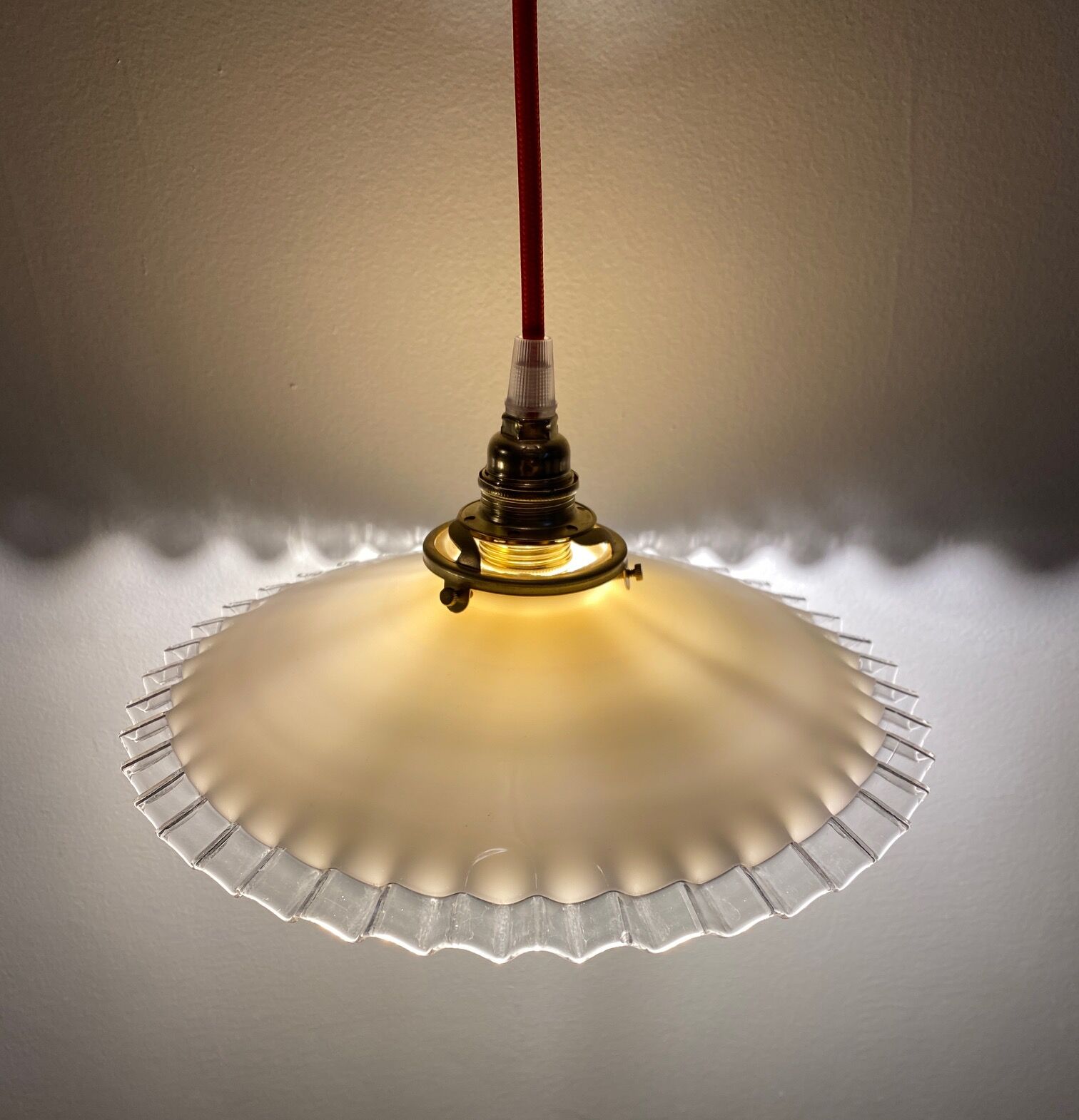 Opaline pendant lamp - vintage - retro - upcycling - unique piece - lamps
