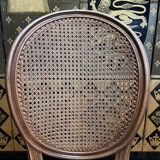 Set of 6 Louis XVI style medallion chairs in cane