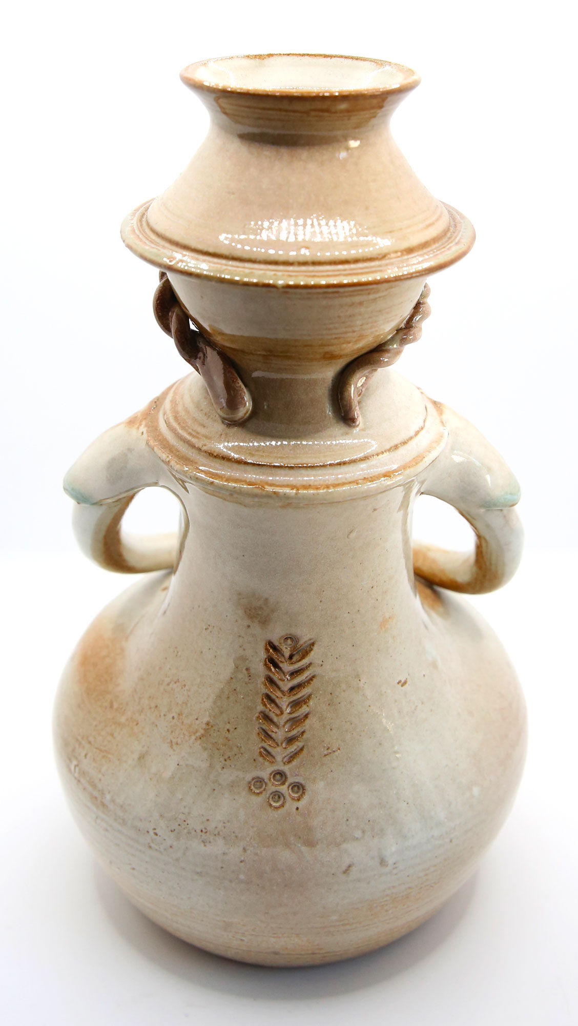 Vase et pique-fleurs anthropomorphe des potiers Thierry et Chantal Robert, années 70