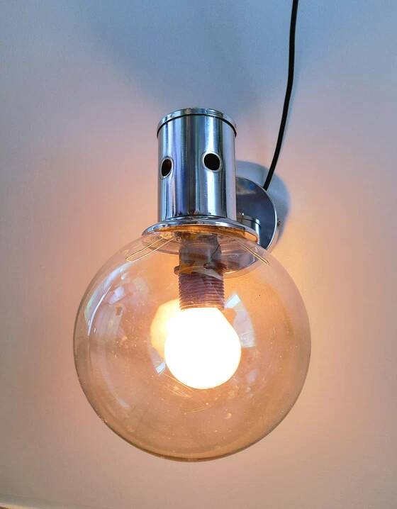 Pair of chrome wall lights 1970