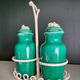 Oiler vintage vinegar 1950 ceramic and perforated metal
