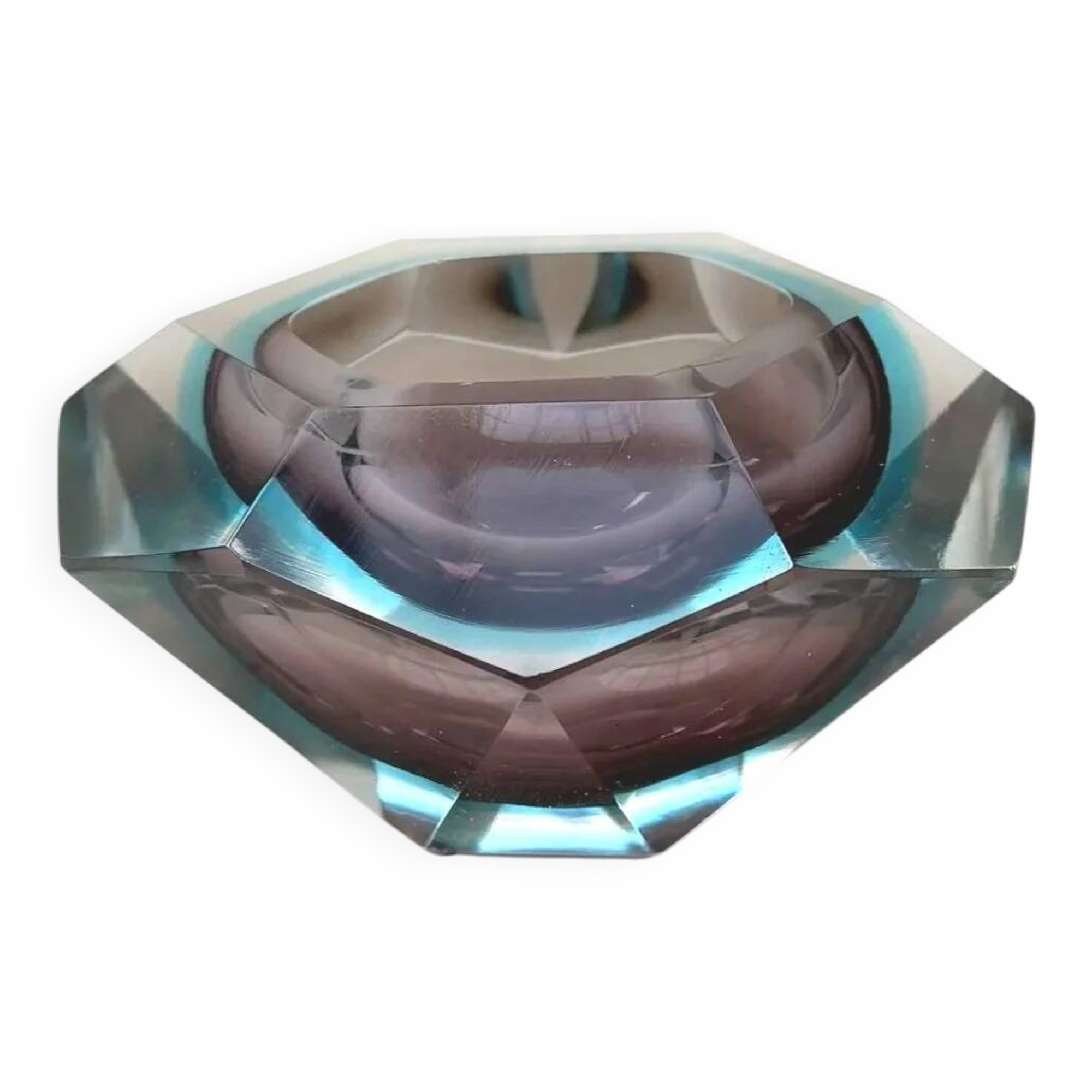 Murano-style trinket tray - Sommerso blown glass, Italy 1970