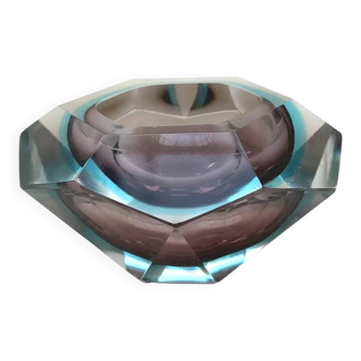 Murano-style trinket tray - Sommerso blown glass, Italy 1970